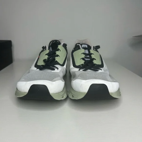 On Running White and Olive Sneakers - Picture 8 of 9